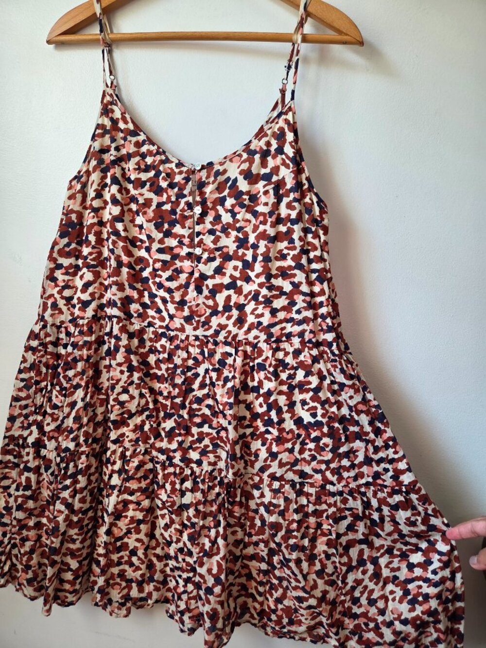 EUC LIKE NEW VELVET BY GRAHAM & SPENCER PRINTED TANK SWING TIERED DRESS SZ M